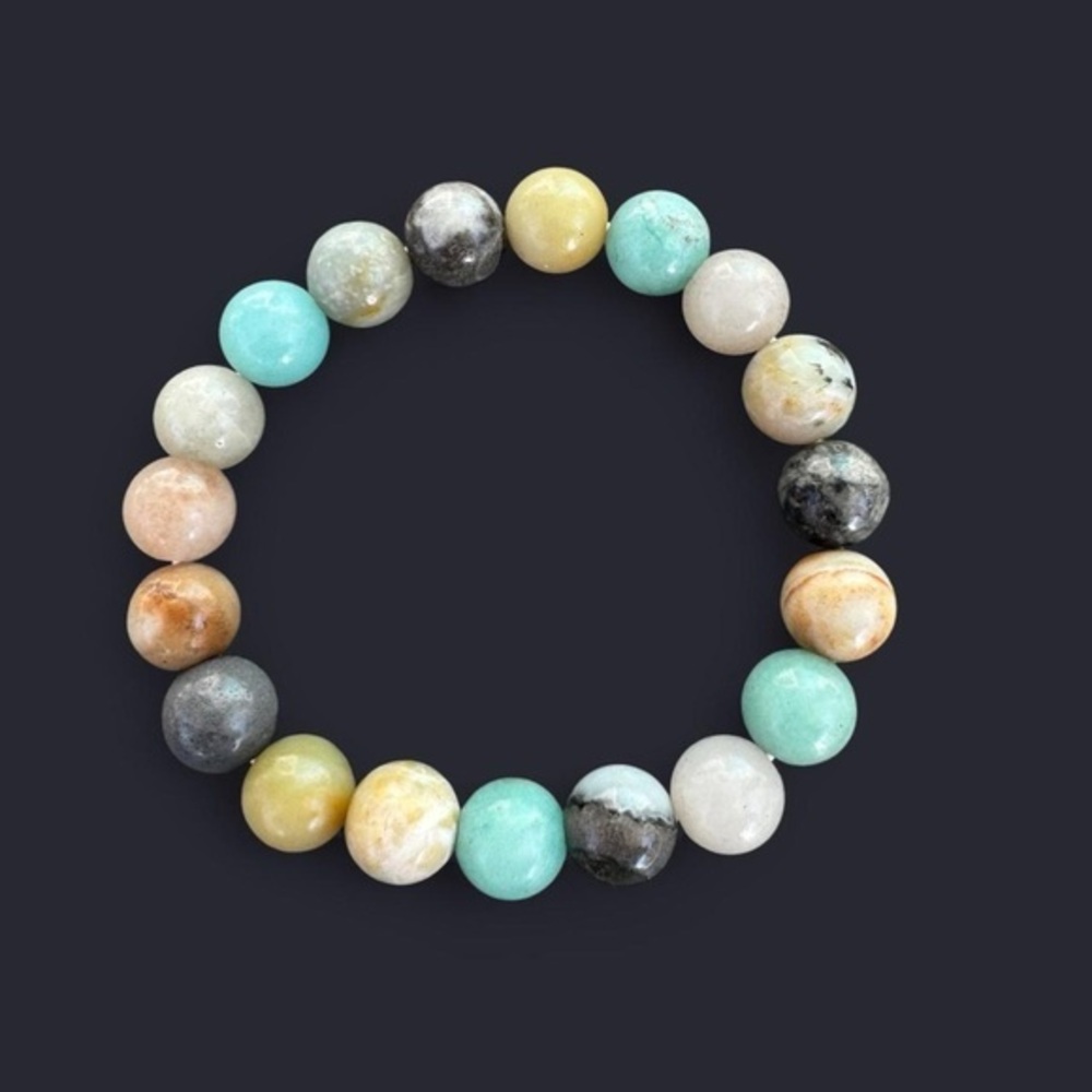 Amazonite Gemstone Bead Bracelet 10mm